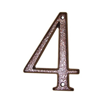 Numer domu 4 brązowy