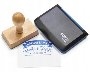 Stempel ręczny 100x70mm pieczątka z Twoim LOGO decoupage poduszka tuszująca