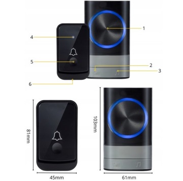 BEZPRZEWODOWY DZWONEK DO DRZWI PROSTY INSTALACJA ZASILANIE BATERYJNE