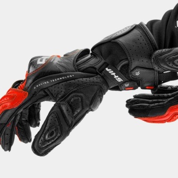 Мужские кожаные спортивные мотоциклетные перчатки SHIMA RS-3 RED FLUO — ПОДАРКИ