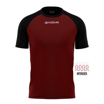 KOSZULKA GIVOVA T-SHIRT SPORTOWA CAPO BURGUNDY r.L
