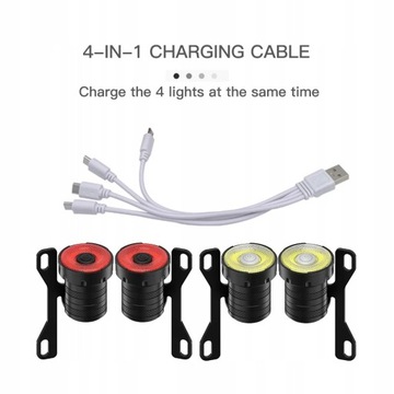 Светодиодные фонари для скейтборда Аккумулятор USB 4-в-1