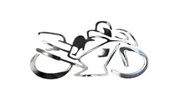 Naklejka na samochód AUTO niklowana MOTOCYKLISTA