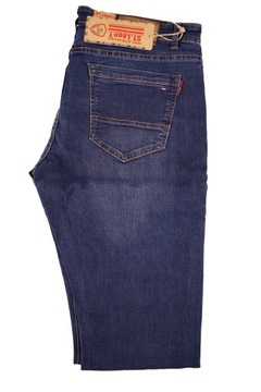 SPODNIE JEANS MĘSK DUŻE GRANAT W39 L30 PAS 106 112