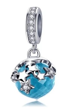 MD charms LUX niebieska kulka gwiazdy | S925