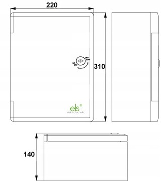 РАСПРЕДЕЛИТЕЛЬНЫЙ ШКАФ НАВЕРХНЕГО МОНТАЖА КОРПУС АБС 31x22x14