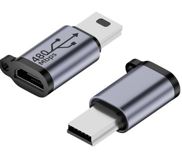 ADAPTER PRZEJŚCIÓWKA KABLA MICROUSB do MINIUSB 480MBPS 18W 5V 2A V4