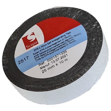 Taśma 2517 0,75mm/25mm/10m czarna, EPR, samospajalna, SCAPA