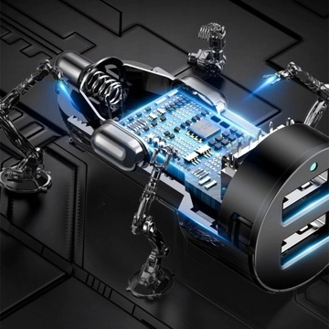 Разветвитель автомобильного зарядного устройства Baseus, 2 порта USB + 2 разъема для прикуривателя