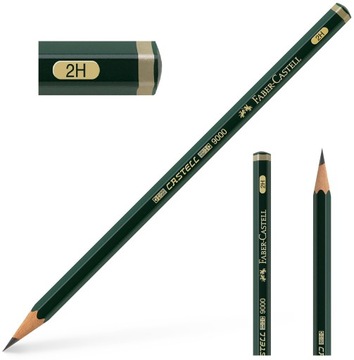 FABER CASTELL Ołówek drewniany grafitowy do szkicowania rysunku 9000 2H