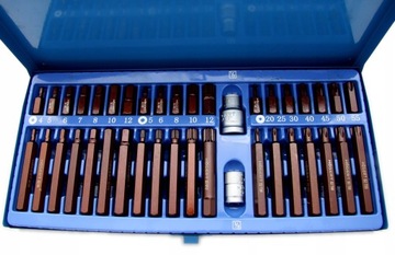 HOGERT ZESTAW 40 KOŃCÓWEK WKRĘTAKOWYCH BITY SPLINE IMBUS HEX TORX DŁUGIE