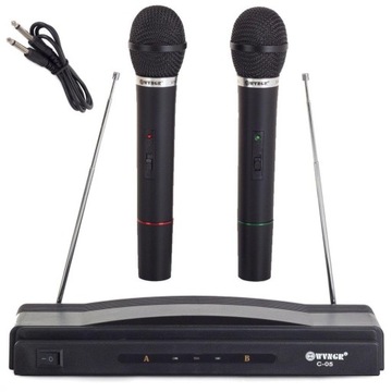 Zestaw karaoke 2x mikrofon + stacja