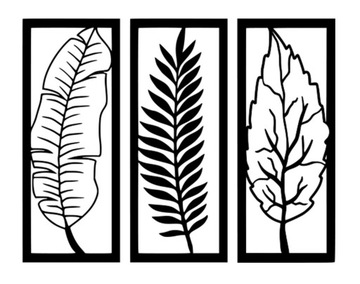 НАКЛЕЙКА НА стену TRIPTIQUE картина А46 листья 60х76