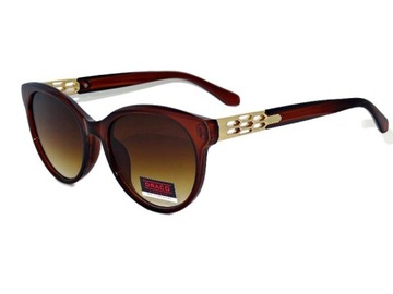 Damskie OKULARY Przeciwsłoneczne UV400 BRĄZOWE HIT