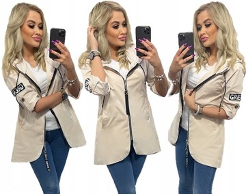 LETNIA ASYMETRYCZNA PARKA WIATRÓWKA kurtka XS