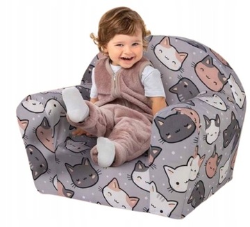 FOTELIK DLA DZIECI FOTEL PUF SOFA DZIECIĘCA KOTKI