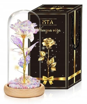 ЖЕНСКОЕ СЕРЕБРЯНОЕ ОЖЕРЕЛЬЕ СЕРДЦЕ ПР. 925 КУЛОН-ЦЕПЬ + ВЕЧНАЯ РОЗА СВЕТОДИОД