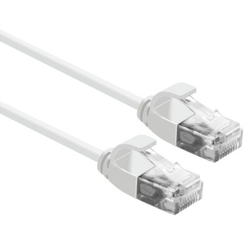 Patchcord UTP kat.6A LSOH,slim, biały, 0,15m