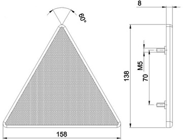Треугольный отражатель с винтами для трейлера эвакуатора