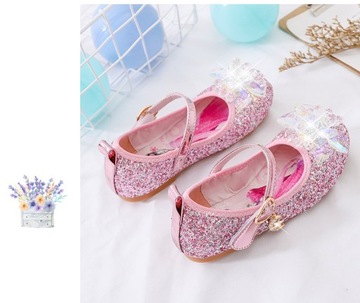 FROZEN SHOES FROZEN ELSA ELZA БЛЕСТЯЩИЕ БАЛЕТКИ РОЗОВЫЕ