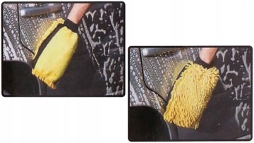 ПЕРЧАТКИ с бахромой для мытья автомобиля DUNLOP 2в1 шайба из микрофибры с бахромой