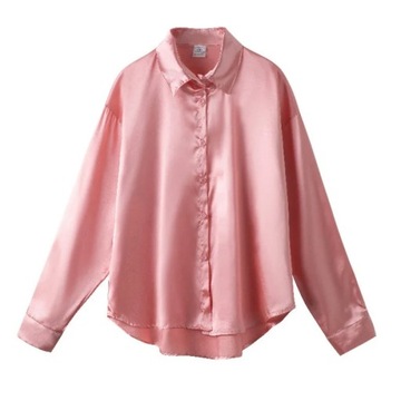 Elegant Silk Women Shirt Satin Long Sleeve Blouse