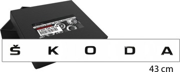 Emblemat napis długi SKODA czarny poł JAKOŚĆ OEM*