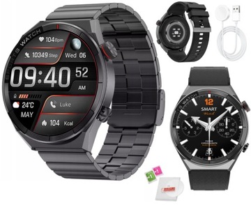 ZEGAREK MĘSKI SMARTWATCH 454x454 1,5" ROZMOWY SPORT ASYSTENT GOOGLE NFC PL