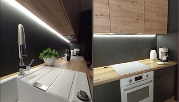 СВЕТОДИОДНЫЕ СВЕТИЛЬНИКИ COB ПОЛОСКА ПОД ШКАФОМ 80 СМ ЧЕРНАЯ