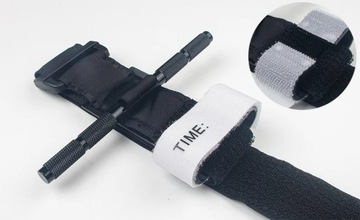 Жгут из алюминиевого стержня. Одноручное вращение. Первая помощь. Военные.