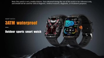 1 шт. мужские тактические военные умные часы, экран HD 1,96