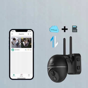 BATERIE ZEWNĘTRZNA KAMERA OBROTOWA IP 2K WiFi ZOOM