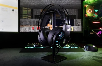 ИГРОВЫЕ НАУШНИКИ СО СВЕТОДИОДНОЙ RGB СВЕТОДИОДОЙ + РУЧКА ПОДСТАВКИ