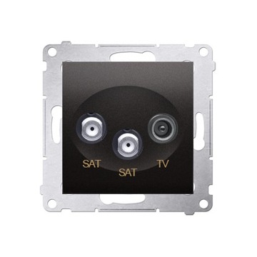 SIMON54 gniazdo antenowe SAT-SAT-RTV antracyt DASK2.01/48