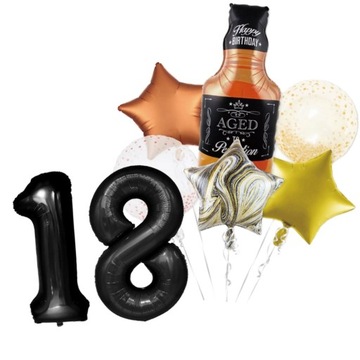 ZESTAW 18 URODZINY balon Jack Daniels WHISKY 100 cm