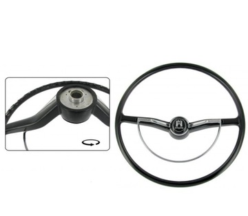 Kierownica czarna kompletna VW GARBUS 59-71, T14