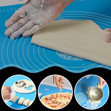 СИЛИКОНОВАЯ ДОСКА XXL БОЛЬШОЙ КОВРИК 64х45см, СКЛАДНАЯ, ПРОТИВСКОЛЬЗЯЩАЯ ДЛЯ ТОРТА