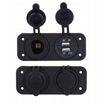 ŁADOWARKA USB 5V 2.1A/1A GNIAZDO HERMETYCZNE 12V