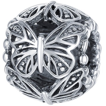 Charms Koralik Bransoletki MOTYL srebro pr.925