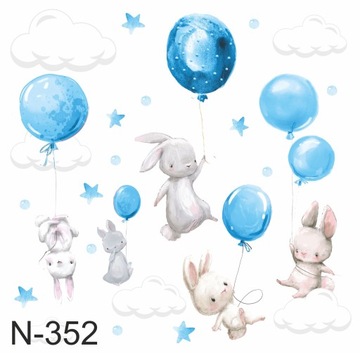 Наклейка на стену из воздушных шаров кролика для детей