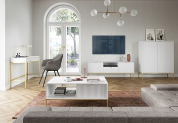 NAVAL T104 туалетный столик консольный белый GLAMOUR золото