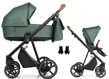WÓZEK ROAN IVI ADAPTERY TORBA FOLIA 2W1 BOHO GREEN