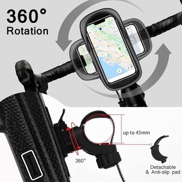 Чехол, водонепроницаемый органайзер, держатель для телефона на велосипеде, поворот на 360°.