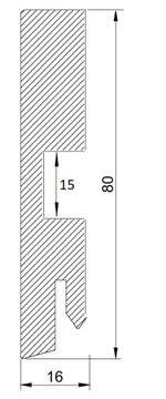 Размеры ПОЛОС МДФ. 16х80мм длина 100см белый