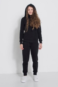 СПОРТИВНЫЙ КОСТЮМ DC ЧЕРНЫЙ КЕНГУРУ + БРЮКИ НА ЭЛАСТИКЕ 146