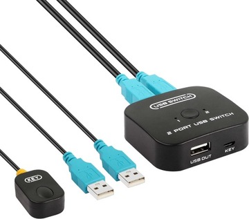 Przełącznik drukarki USB, 2-portowy USB 2.0 ręczny skaner Y684