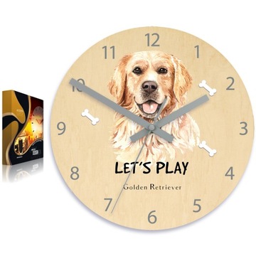Zegar ścienny PIES Golden Retriever dla dziecka
