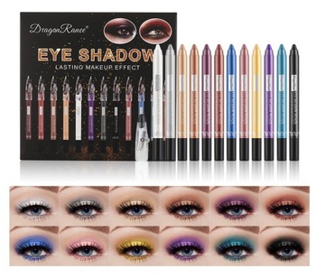 Cienie Do Powiek w Kredce kredka konturówka eyeliner Perłowe 12 szt kolorów