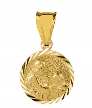 Złoty medalik Komunia Jezus srebro M30