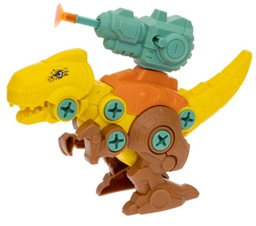 KLOCKI KONSTRUKCYJNE DINOZAURY DO SKRĘCANIA WKRETARKA SRUBOKRET ZESTAW